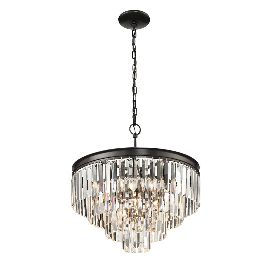Atlas Lighting Palacial 20in 5-Light Chandelier | Traditional Oil Rubbed Bronze and Clear Crystal | Dining Room & Entryway | Model CL11284-BZ