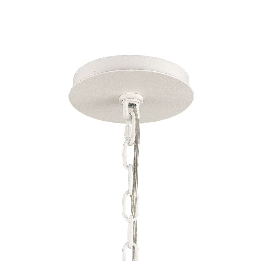 Atlas Lighting Sea Urchin 20in 4-Light Chandelier | Coastal White Coral and White Glass | Dining Room & Breakfast Nook | Model CL11326-WH