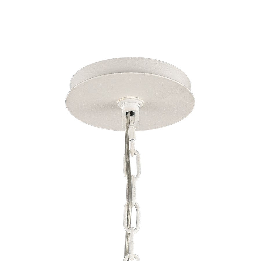 Atlas Lighting Sea Urchin 27in 6-Light Chandelier | Coastal White Coral Metal and White Glass | Dining Room & Entryway | Model CL11327-WH