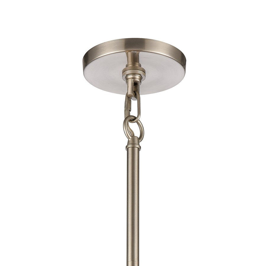 Atlas Lighting White Burlap 20in 6-Light Chandelier | Coastal Ocean Blue and White Burlap | Dining Room & Living Room | Model CL11392-WH