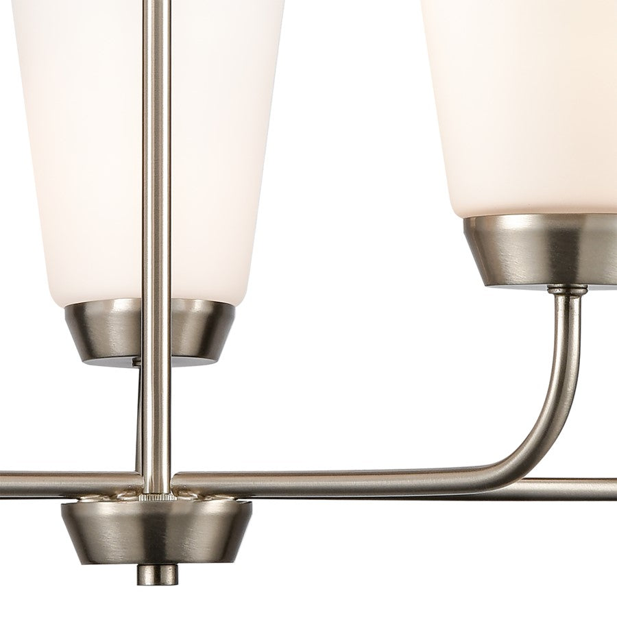Atlas Lighting Winslow 25in 5-Light Chandelier | Traditional Brushed Nickel and White Frosted Glass | Dining Room & Kitchen Island | Model CL11402-NK