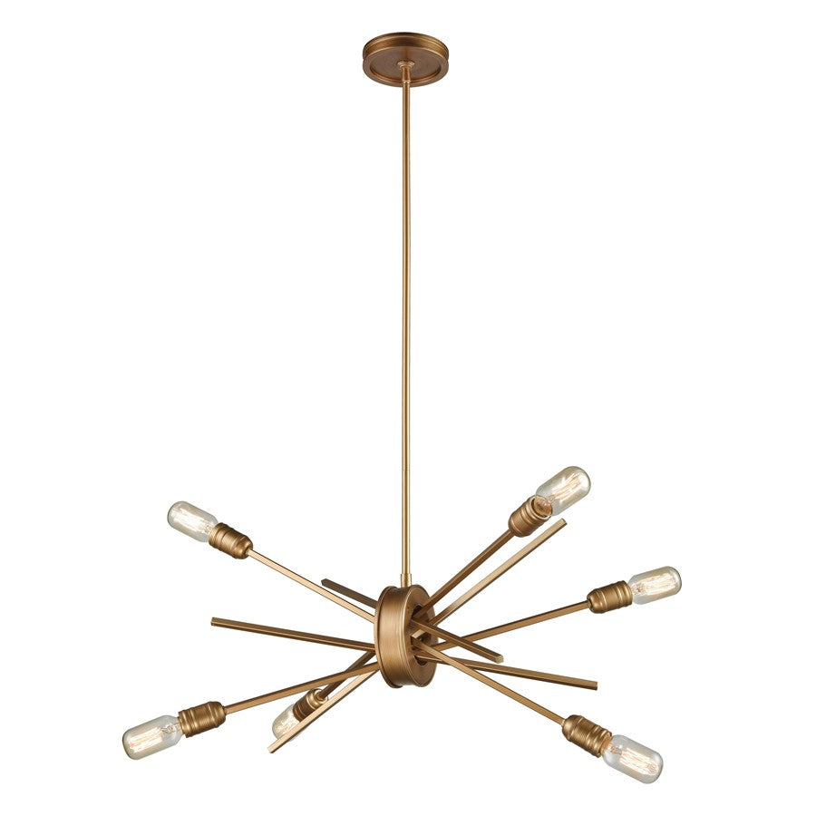 Atlas Lighting Xenia 22'' Wide 6Lt Chandelier, Matte Gold - CL11405-GD