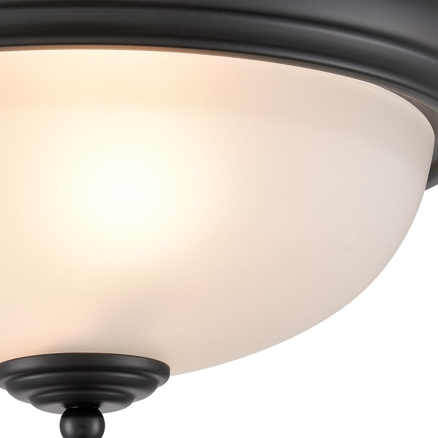 Atlas Lighting Helena 13in 2-Light Flush Mount | Traditional Black and White Frosted Glass | Bedroom & Dining Room Ceiling Light | Model CL11422-BK