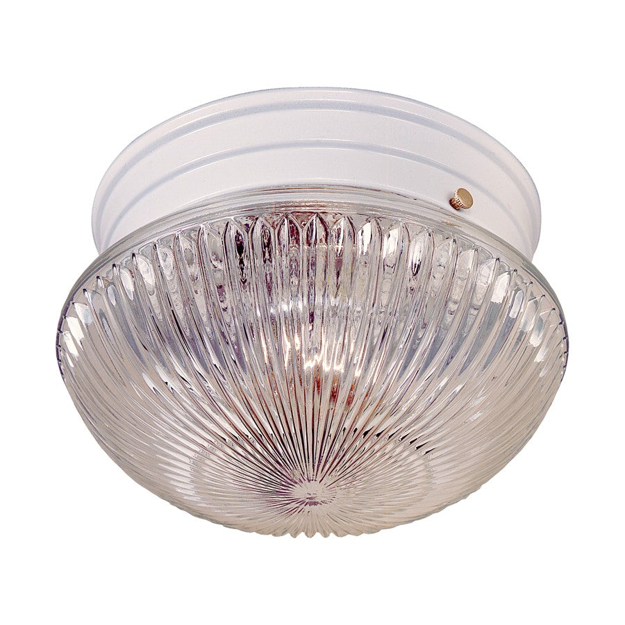 Atlas Lighting Elowen 10in 2-Light Flush Mount | Traditional White and Clear Glass | Bedroom & Hallway | 10 x 10 x 6 in | Model CL11441-WH2