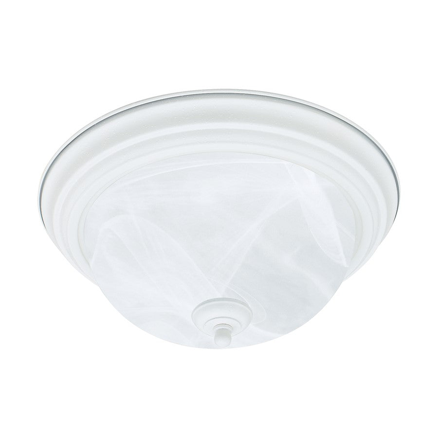 Atlas Lighting Harmony 14in 2-Light Flush Mount | Traditional White and Frosted Glass | Bedroom & Hallway Ceiling Light | Model CL11460-WH