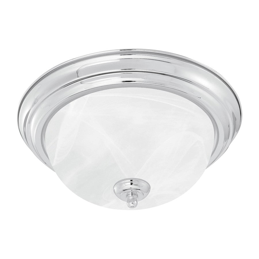 Atlas Lighting Harmony 16in 3-Light Flush Mount | Traditional Brushed Nickel and White Frosted Glass | Bedroom & Hallway Ceiling | Model CL11462-NK