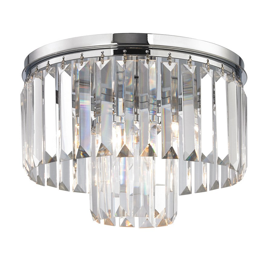 Atlas Lighting Palacial 12in 1-Light Semi-Flush Mount | Traditional Polished Chrome and Clear Crystal | Kitchen & Dining Room | Model CL11485-CH