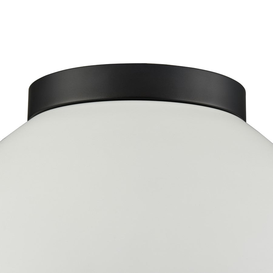 Atlas Lighting Pelham 10in 2-Light Flush Mount | Modern White and Matte Black Metal | Kitchen & Bedroom | 10 x 10 x 5 in | Model CL11487-WH2