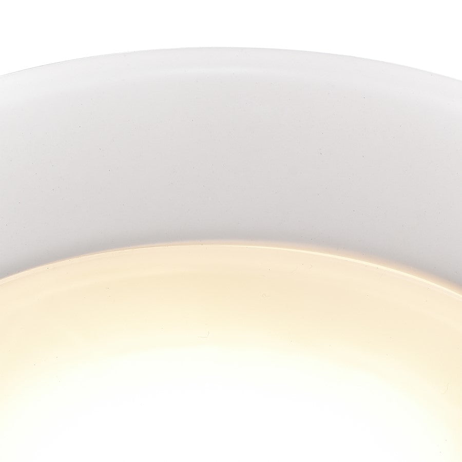 Atlas Lighting Plandome 6in 1-Light Integrated LED Flush Mount | Modern White Metal | Hallway & Bedroom Ceiling Light | Model CL11494-WH