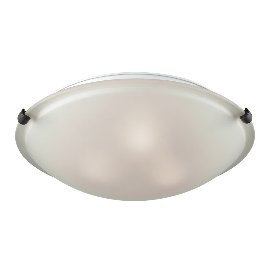 Atlas Lighting Sunglow 17in 3-Light Flush Mount | Brushed Nickel and White Glass | Kitchen & Hallway | 17 x 17 x 5 in | Model CL11504-NK
