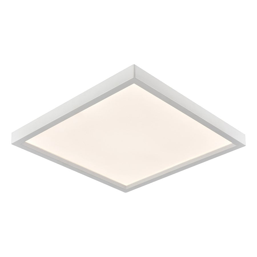Atlas Lighting Titan 13in 1-Light LED Square Flush Mount | Modern White and White Acrylic | Hallway & Bedroom Ceiling Light | Model CL11511-WH