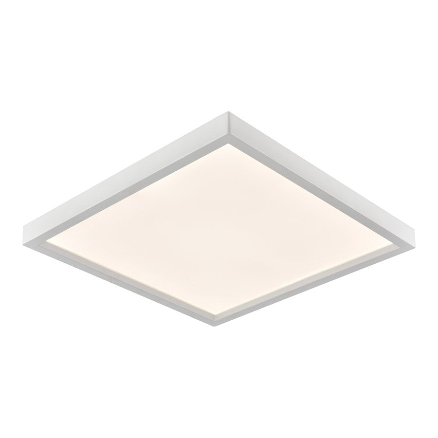 Atlas Lighting Titan 15in 1-Light LED Square Flush Mount | Modern White Metal and Acrylic | Hallway & Bedroom Ceiling Light | Model CL11513-WH