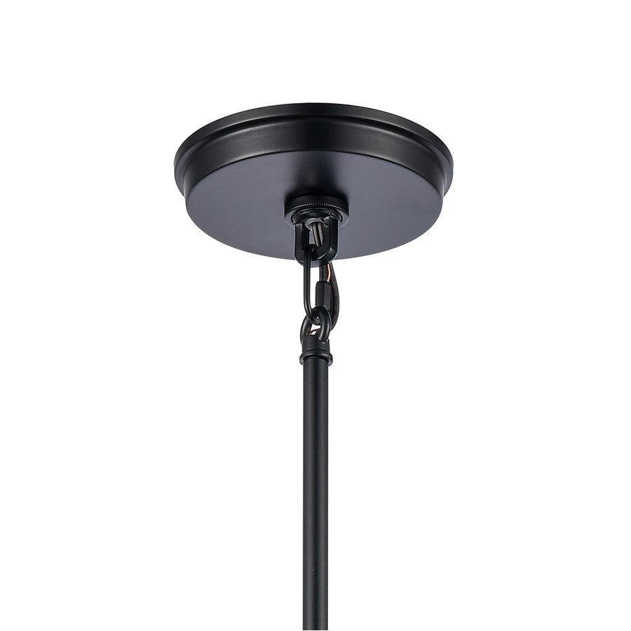 Atlas Lighting Boyer 6in 1-Light Mini Pendant | Transitional Matte Black and Clear Glass | Kitchen Island & Dining Room | Model CL11545-BK