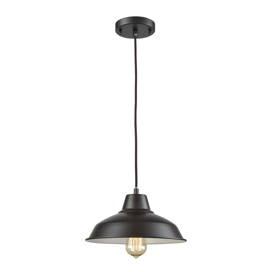 Atlas Lighting Classic Loft 11in 1-Light Mini Pendant | Traditional Oil Rubbed Bronze and Bronze Metal | Kitchen Island & Dining | Model CL11564-BZ