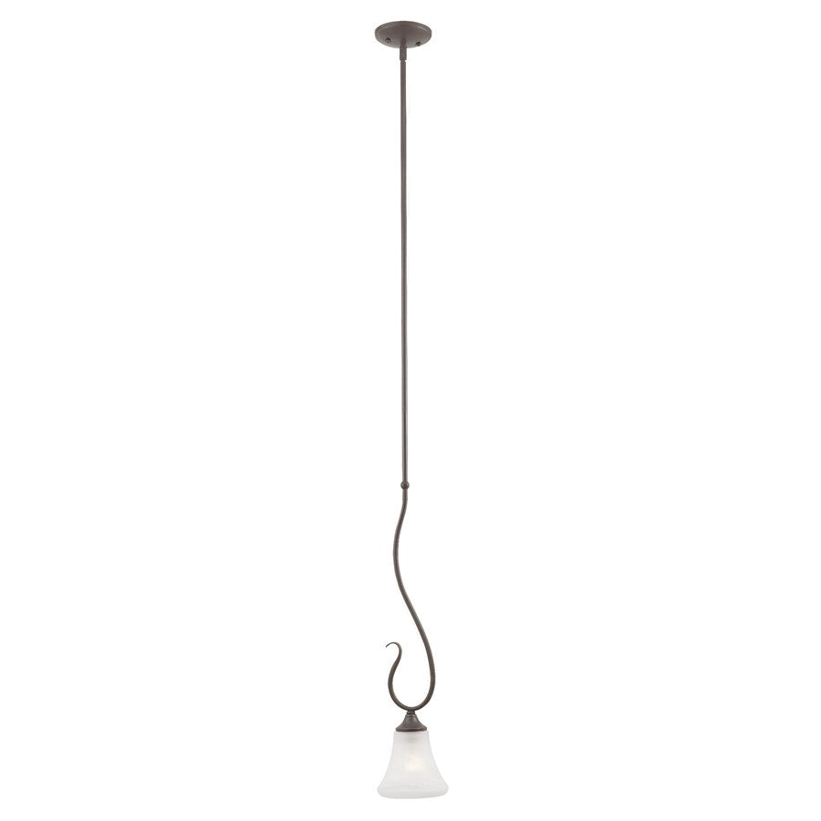 Atlas Lighting Ellipse 6in 1-Light Mini Pendant | Traditional Painted Bronze and White Frosted Glass | Kitchen Island & Dining | Model CL11577-BZ
