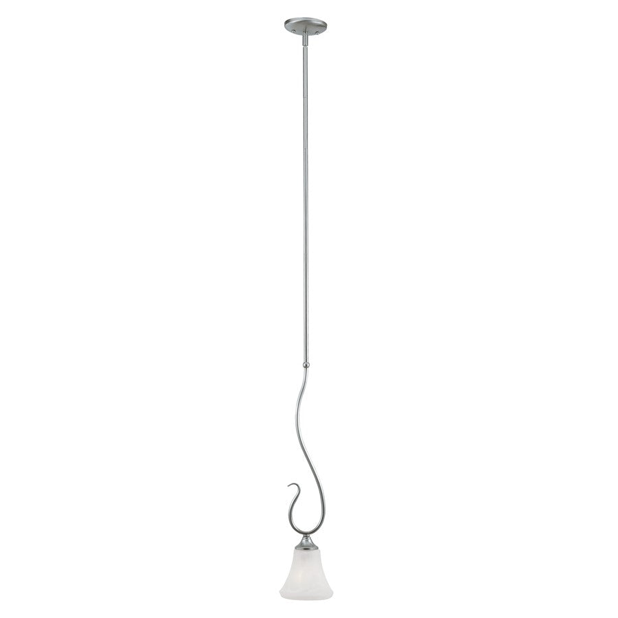 Atlas Lighting Ellipse 6in 1-Light Mini Pendant | Traditional Brushed Nickel and White Frosted Glass | Kitchen Island & Dining | Model CL11577-NK