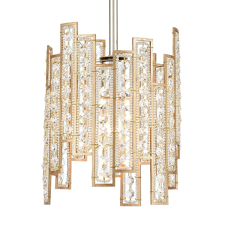 Atlas Lighting Equilibrium 8in 1-Light Mini Pendant | Matte Gold and Polished Chrome Metal | Kitchen Island & Dining Room | Model CL11580-GD