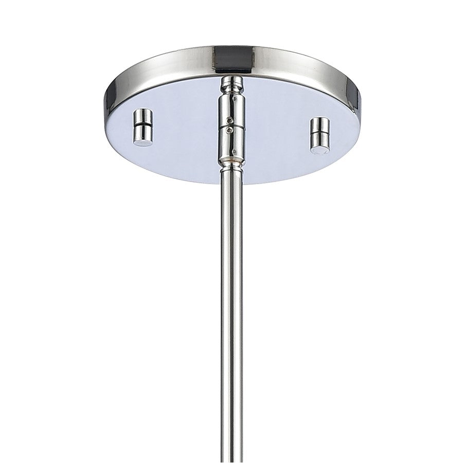 Atlas Lighting Lightweave 5.5in 1-Light Mini Pendant | Traditional Polished Nickel and Clear Textured Glass | Kitchen Island | Model CL11622-NK