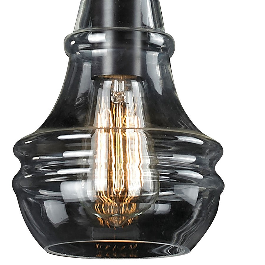 Atlas Lighting Menlow Park 6in 1-Light Mini Pendant | Transitional Oil Rubbed Bronze and Clear Glass | Kitchen Island & Dining | Model CL11632-BZ