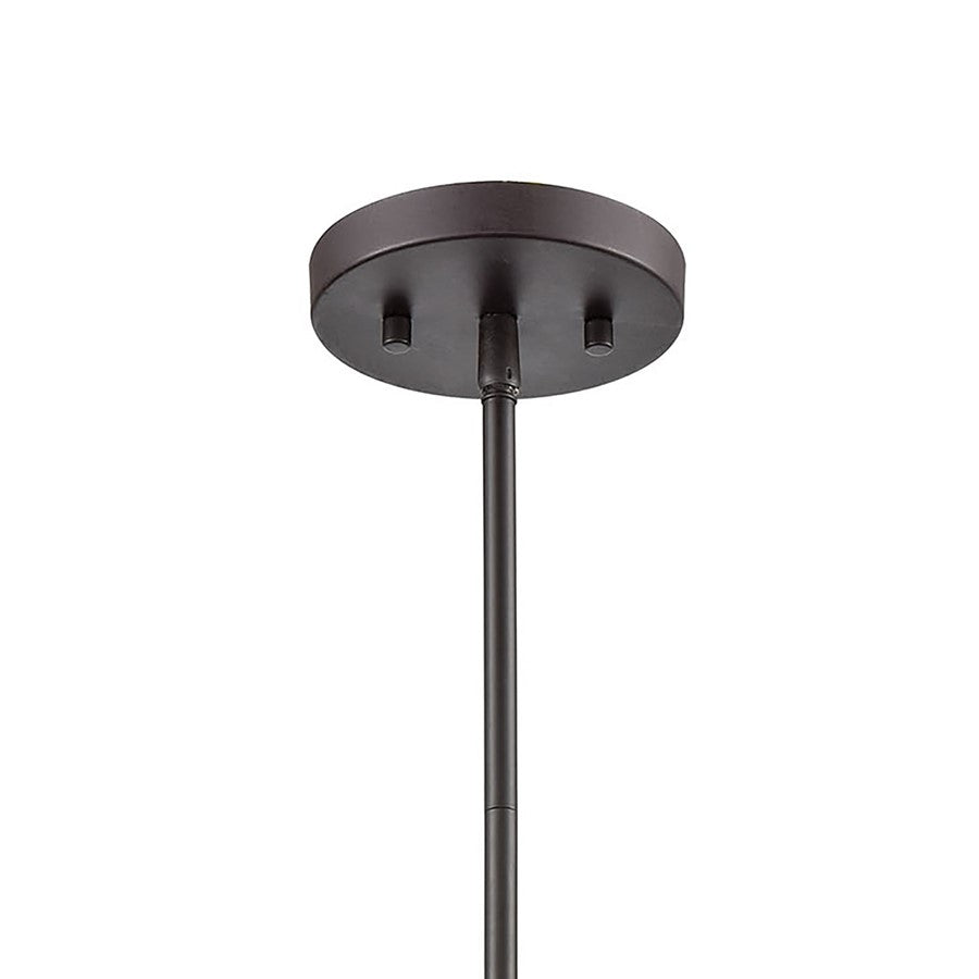 Atlas Mickley 12in 1-Light Mini Pendant | Oil Rubbed Bronze and Clear Glass | Kitchen Island & Dining Room | 12 x 12 x 10 in | Model CL11634-BZ