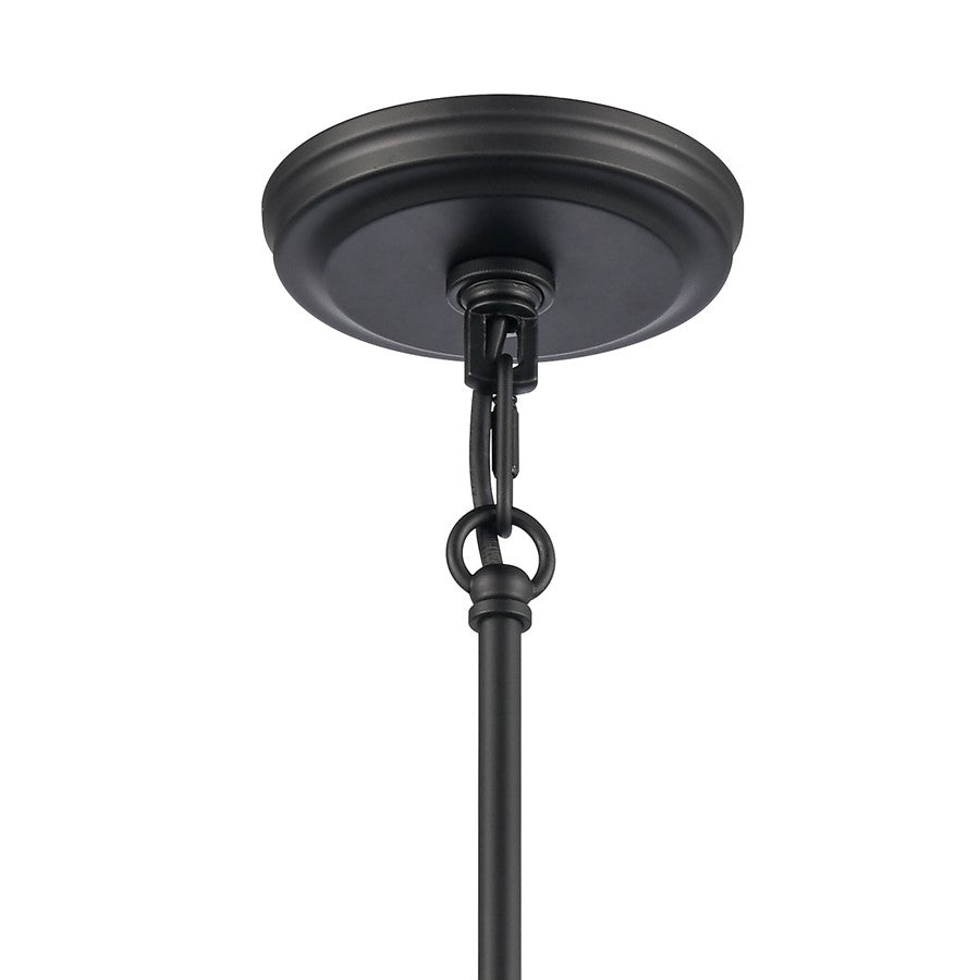 Atlas Lighting Orinoco 8in 1-Light Mini Pendant | Traditional Matte Black and Clear Glass | Kitchen Island & Dining Room | Model CL11658-BK