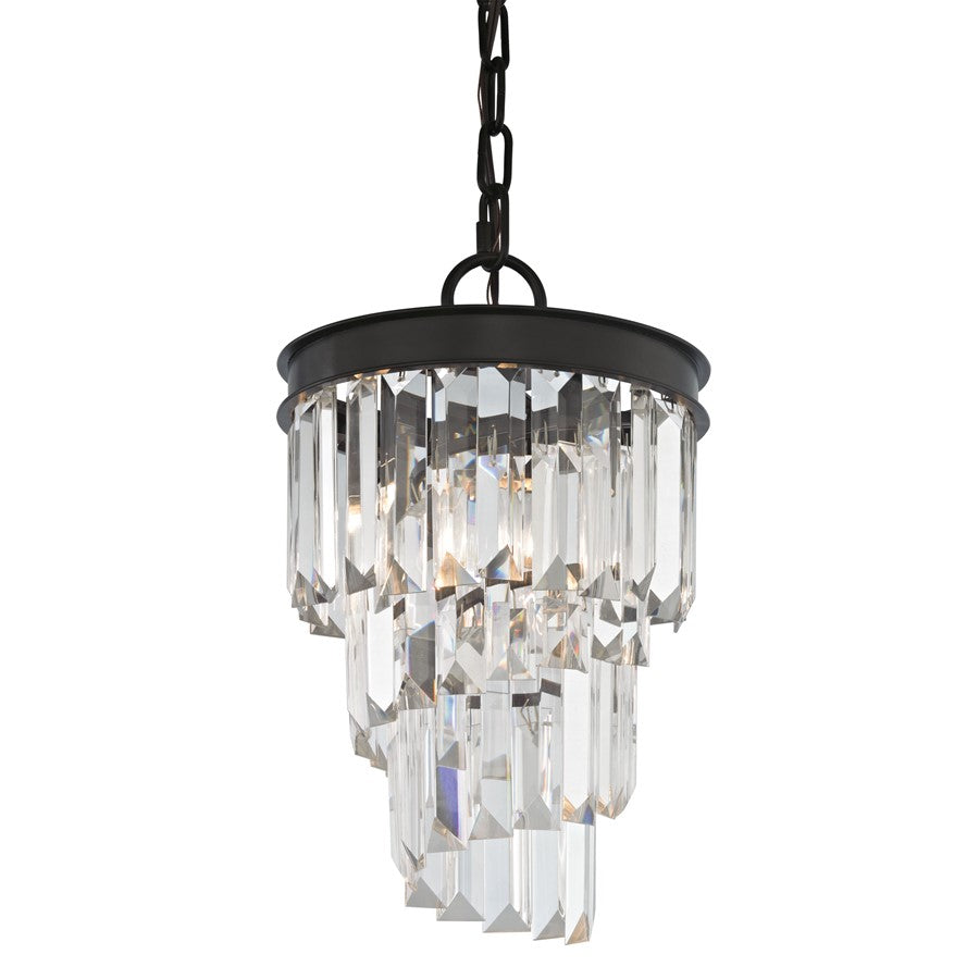 Atlas Lighting Palacial 8in 1-Light Mini Pendant | Traditional Oil Rubbed Bronze and Clear Crystal | Kitchen Island & Dining Room | Model CL11659-BZ