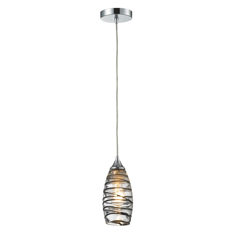 Atlas Lighting Twister 5in 1-Light Pendant | Transitional Polished Chrome and Clear Glass | Kitchen Island & Dining Room | Model CL11700-CL