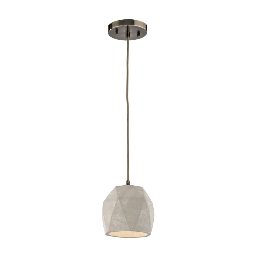 Atlas Lighting Urban Form 5in 1-Light Mini Pendant | Modern Black Nickel and Gray Concrete | Kitchen Island & Dining Room | Model CL11701-GY