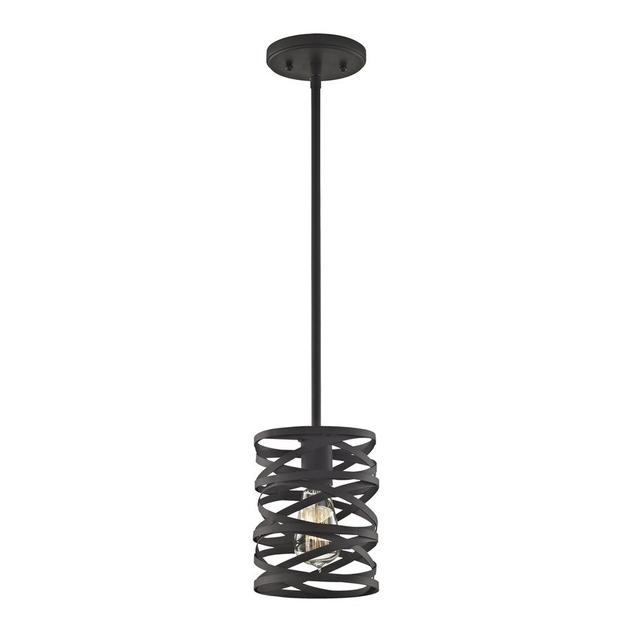 Atlas Lighting Vorticy 6in 1-Light Mini Pendant | Modern Oil Rubbed Bronze Metal | Kitchen Island & Dining Room | 6 x 6 x 9 in | Model CL11712-BZ