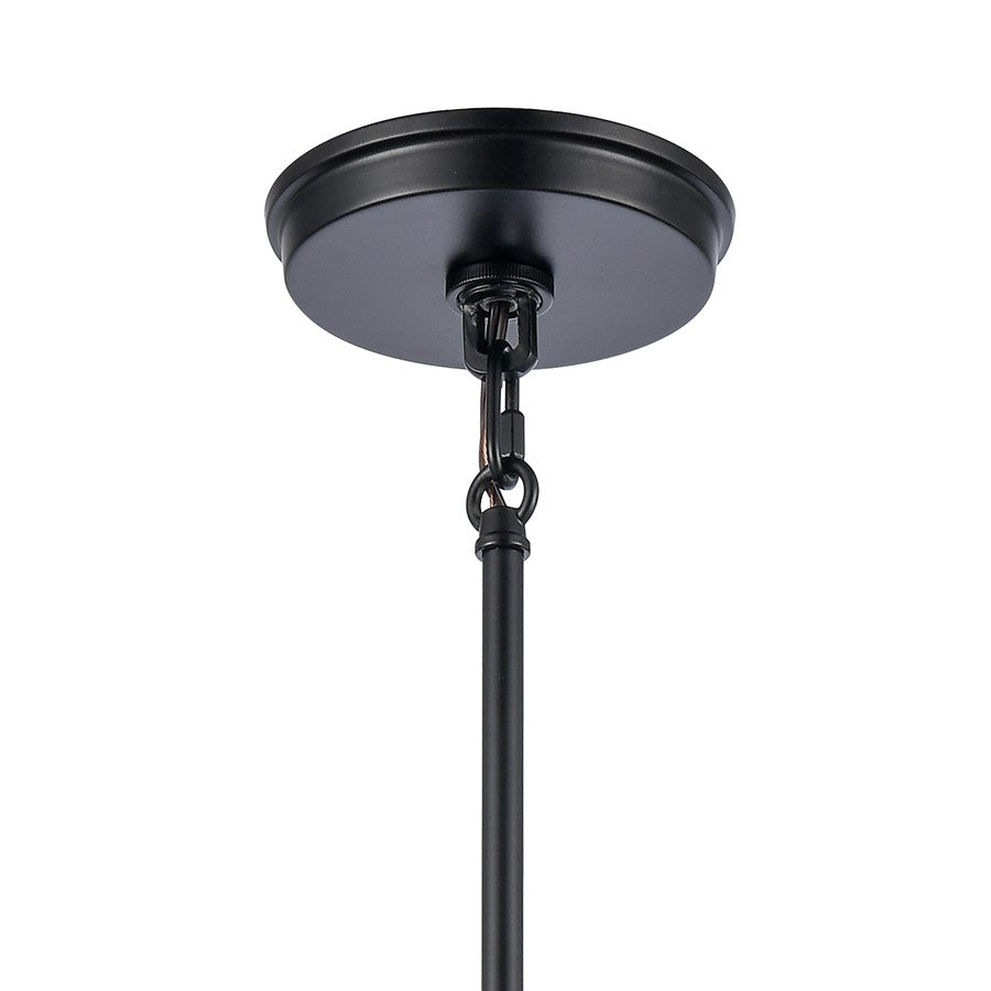 Atlas Lighting Boyer 11in 1-Light Pendant | Transitional Matte Black and Clear Glass Dome | Kitchen Island & Dining Room | Model CL11735-BK