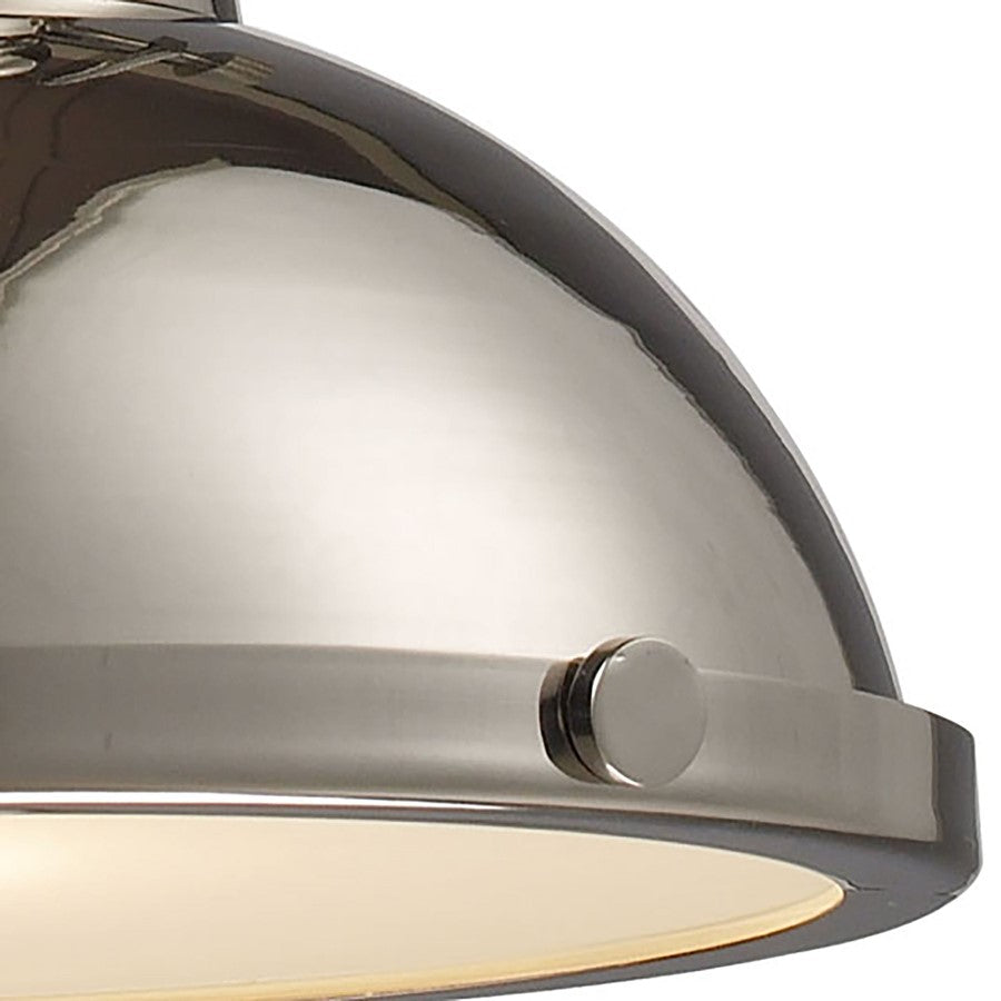Atlas Lighting Chadwick 13in 1-Light Pendant | Transitional Chrome and Polished Nickel Metal | Kitchen Island & Dining Room | Model CL11750-CH1