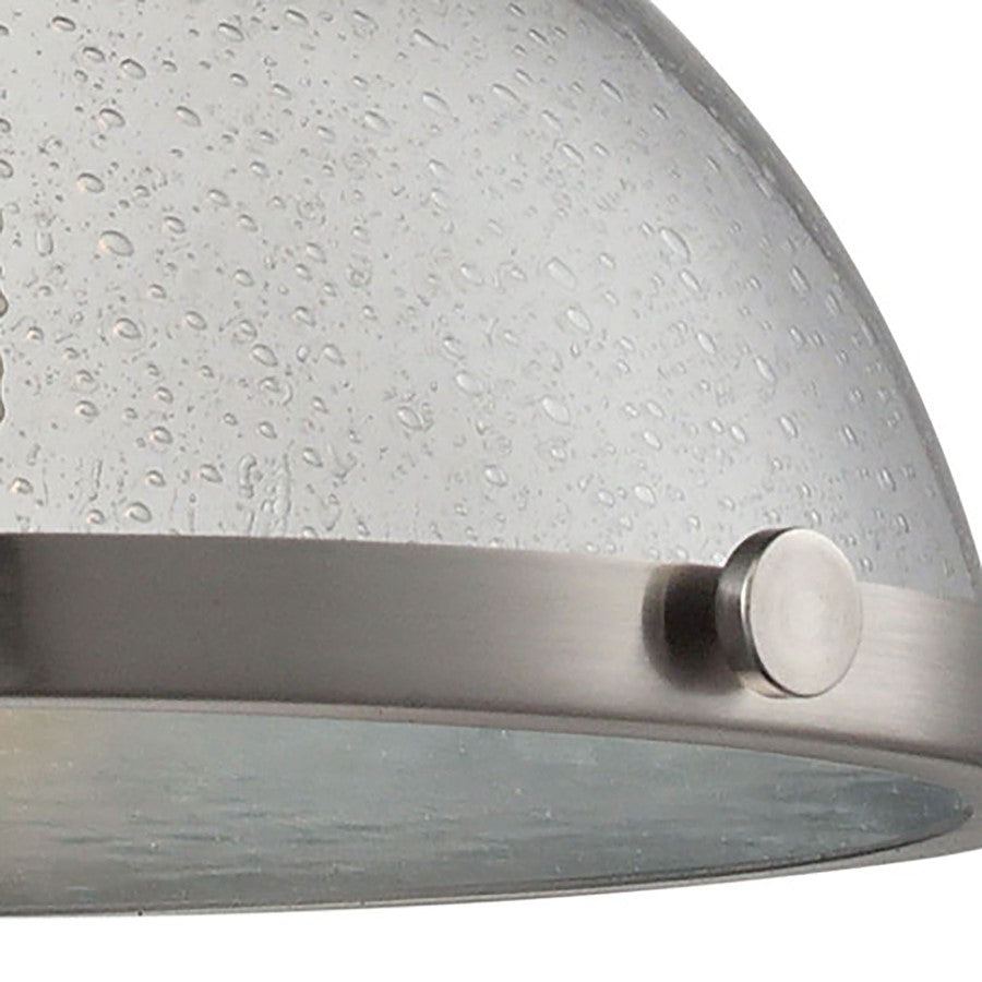 Atlas Lighting Chadwick 13in 1-Light Pendant | Transitional Satin Nickel and Clear Seeded Glass | Kitchen Island & Dining Room | Model CL11750-NK3