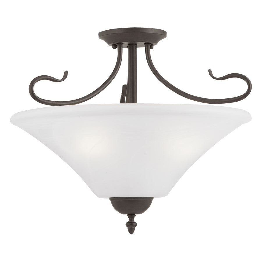 Atlas Lighting Elipse 19in 3-Light Pendant | Traditional Painted Bronze and White Frosted Glass | Kitchen Island & Dining Room | Model CL11767-BZ