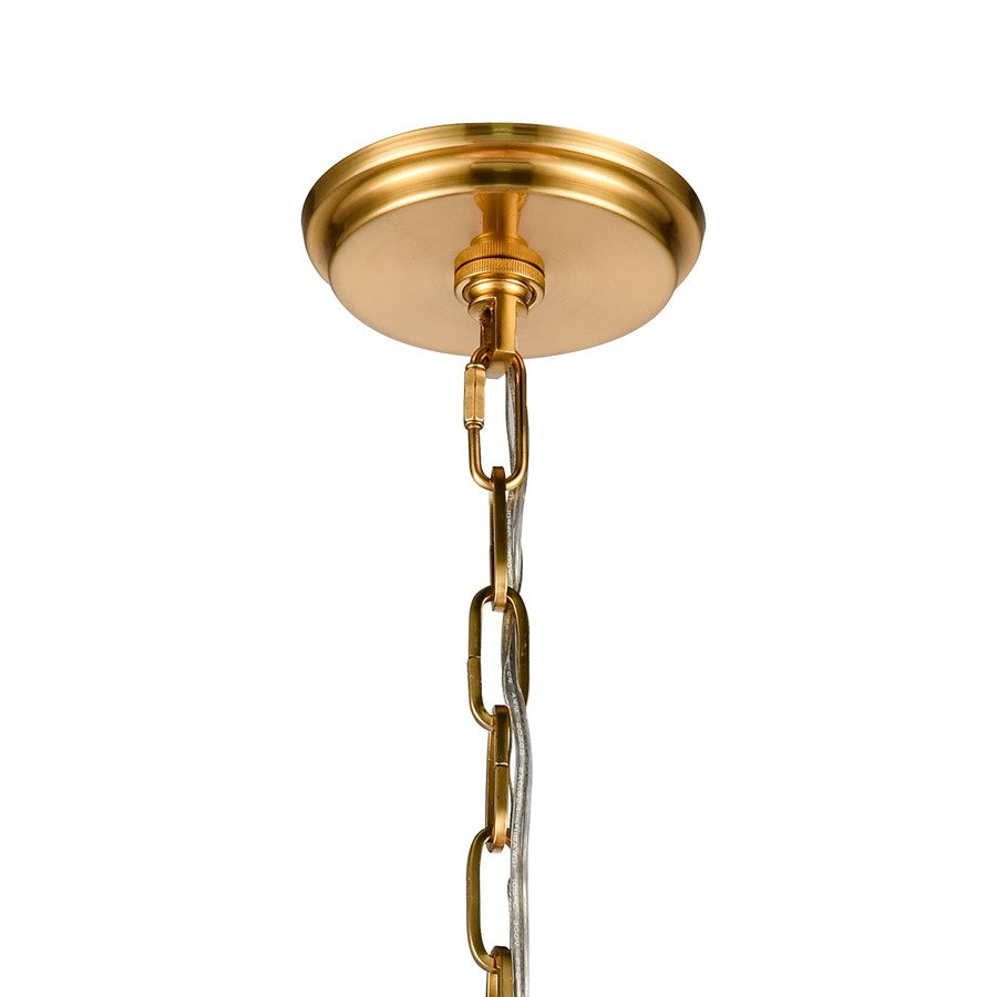 Atlas Lighting Marin 14in 1-Light Pendant | Satin Brass and White Metal | Kitchen Island & Dining Room | 14 x 14 x 16 in | Model CL11795-BS