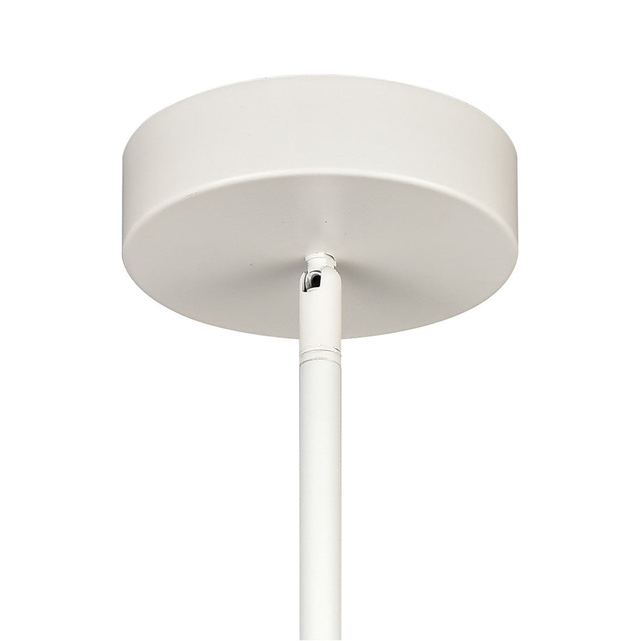Atlas Lighting Nancy 12in 1-Light Integrated LED Pendant | Modern Matte White Metal and White Glass | Kitchen Island & Dining Room | Model CL11803-WH