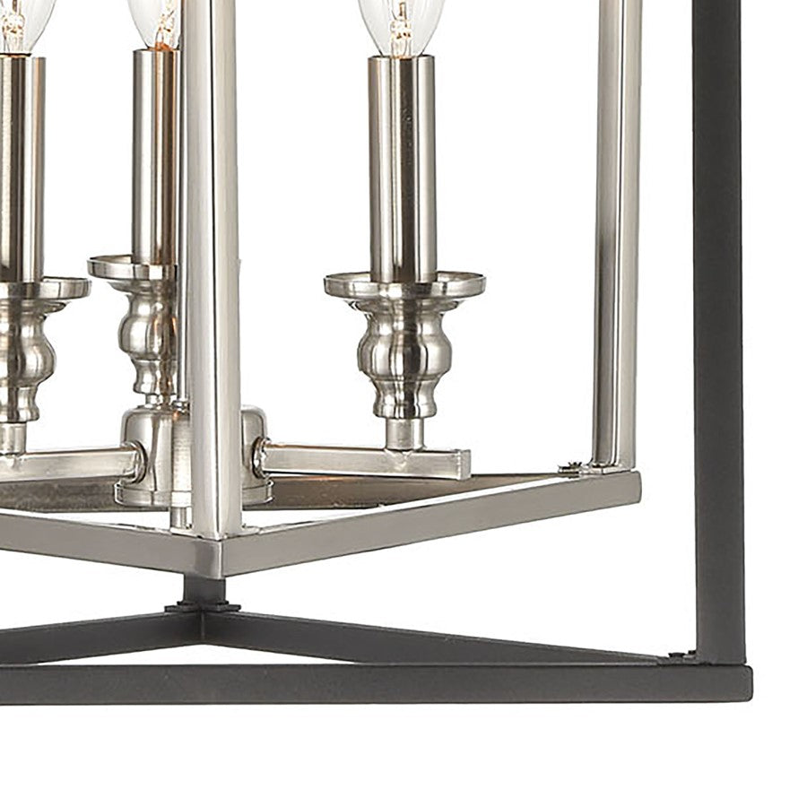 Atlas Lighting Salinger 16in 3-Light Pendant | Modern Charcoal and Satin Nickel Metal | Kitchen Island & Dining Room | Model CL11821-GY