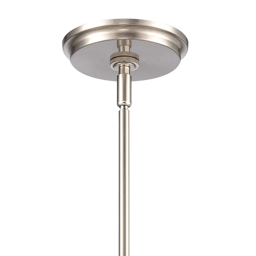 Atlas Lighting Urbanite CL11840-NK 13in 1-Light Pendant | Transitional Satin Nickel and Frosted Glass | Kitchen Island & Dining | Model CL11840-NK