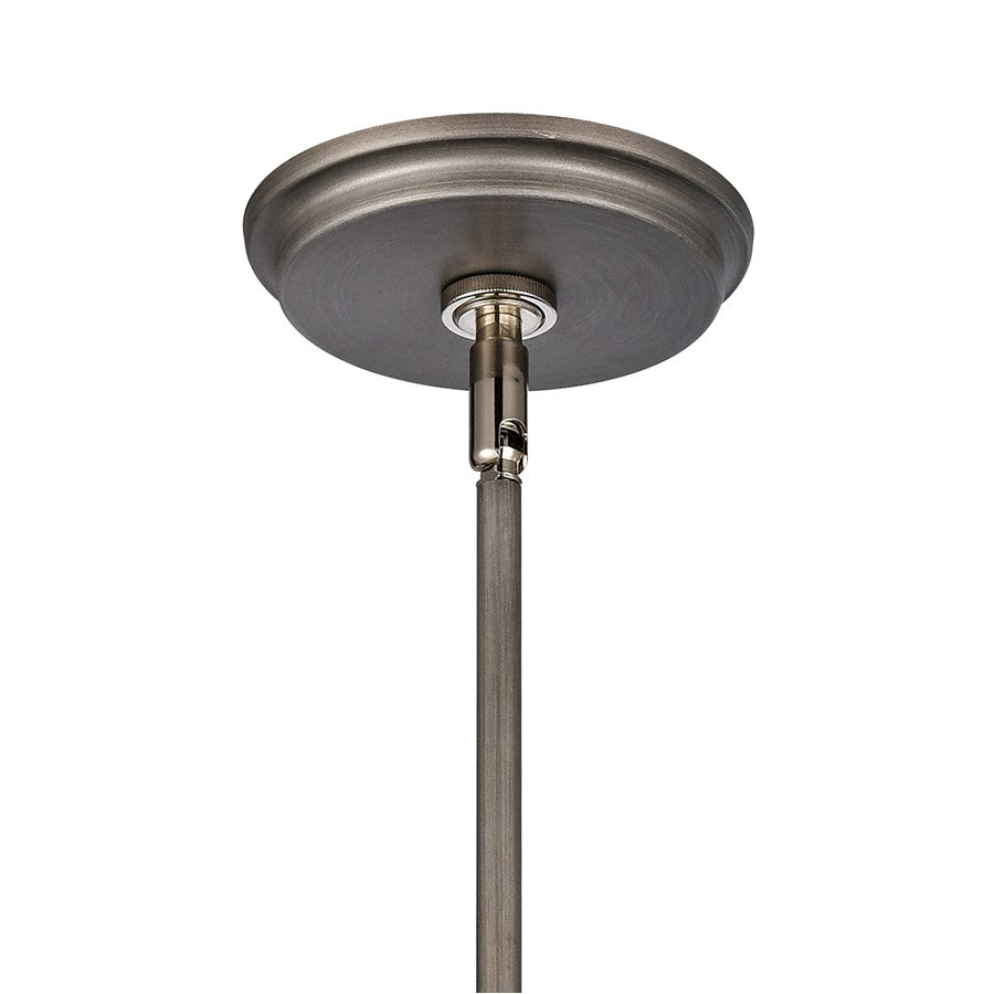Atlas Lighting Urbanite 13in 1-Light Pendant | Industrial Weathered Zinc and Clear Glass | Kitchen Island & Dining Room | Model CL11840-SV