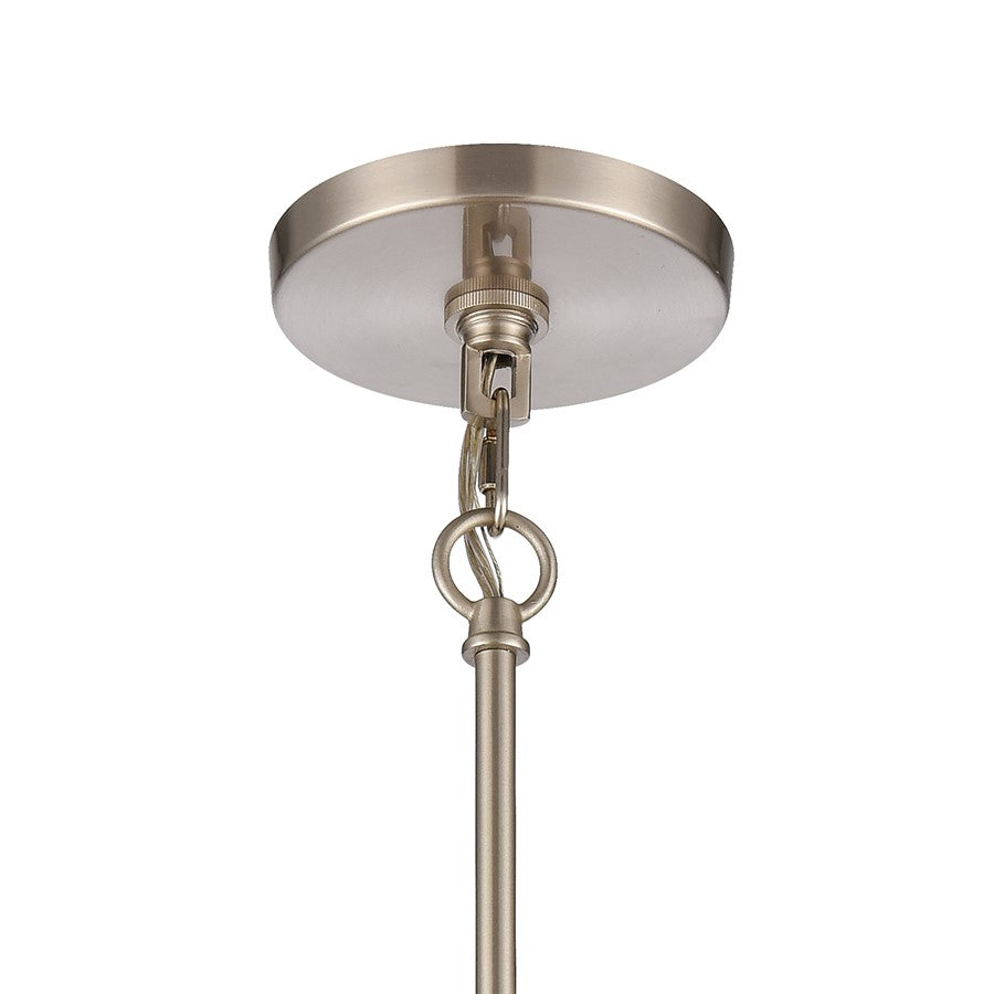 Atlas Lighting White Burlap 10in 1-Light Pendant | Coastal Ocean Blue and White Burlap | Kitchen Island & Dining Room | Model CL11845-WH