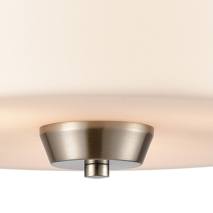 Atlas Lighting Winslow 15in 3-Light Pendant | Traditional Brushed Nickel and White Frosted Glass | Kitchen Island & Dining Room | Model CL11848-NK