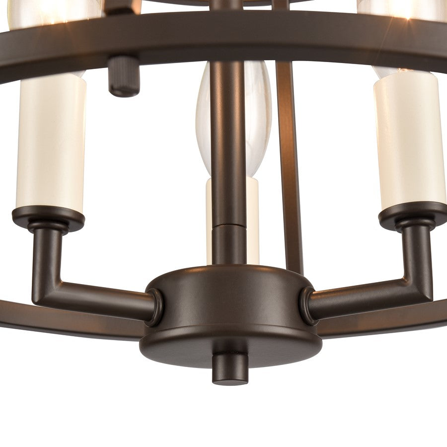 Atlas Lighting Joanie 13in 3-Light Semi Flush Mount | Transitional Old Bronze Metal | Entryway & Hallway | 13 x 13 x 11.75 in | Model CL11895-BZ