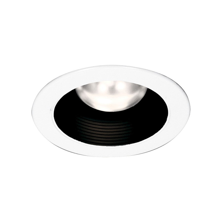 Atlas Lighting 5in 1-Light Recessed Trim | Modern Black and White Metal | Ceiling Living Room & Bedroom | 4.75 x 4.75 x 4.75 in | Model CL11951-WH