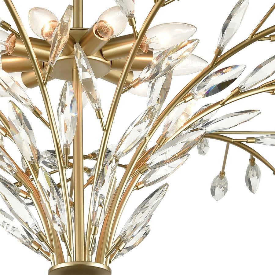 Atlas Lighting Flora Grace 38in 9-Light Chandelier | Traditional Champagne Gold and Clear Crystal | Dining Room & Entryway | Model CL12248-GD