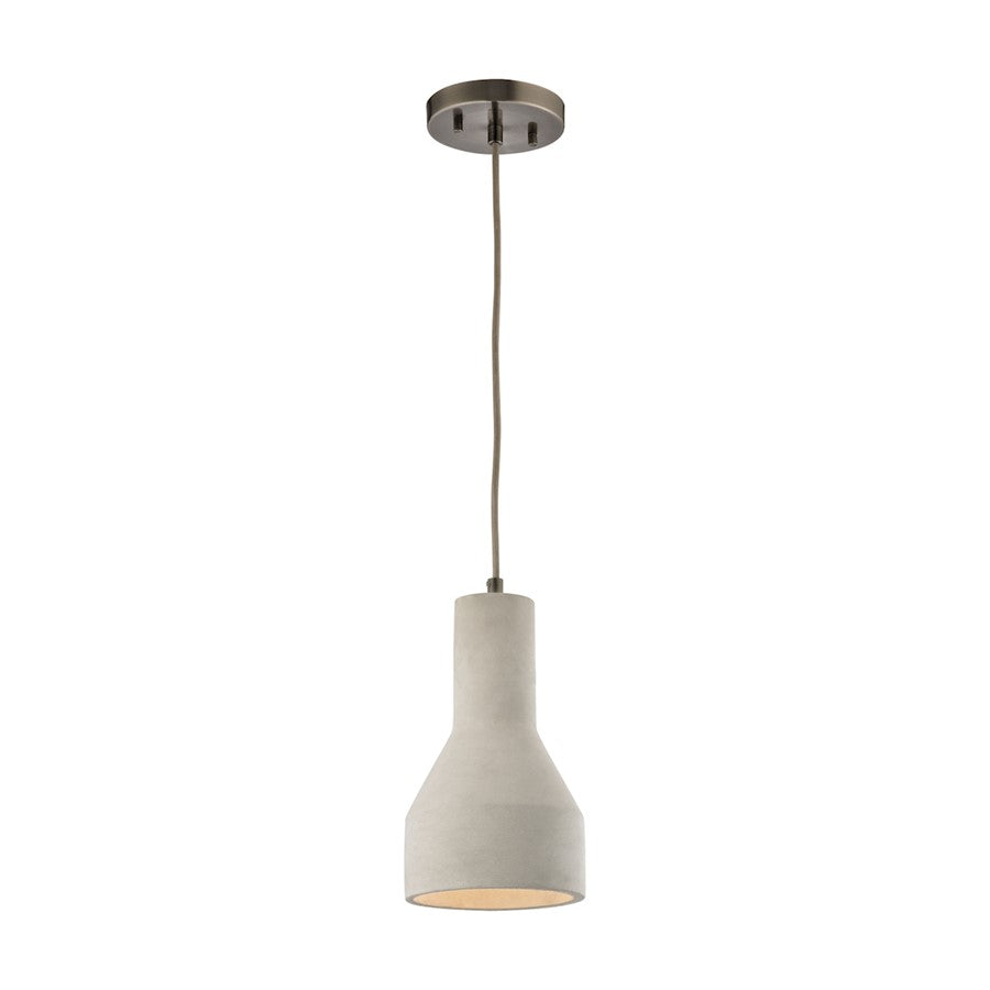 Atlas Lighting Urban Form 6in 1-Light Mini Pendant | Modern Gray Concrete and Black Nickel | Kitchen Island & Dining Room | Model CL12478-GY