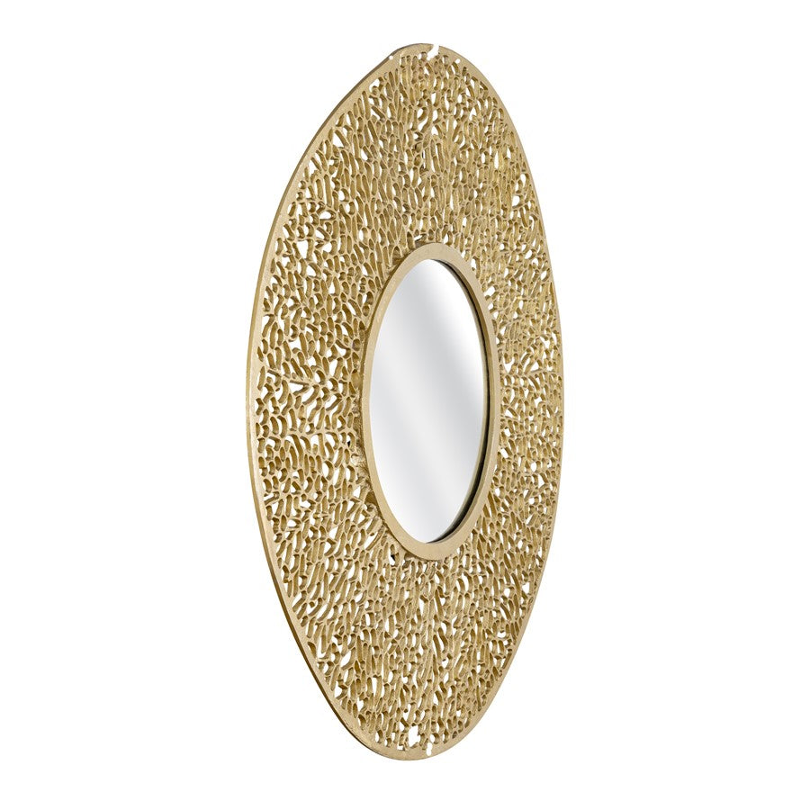 Atlas Lighting Azoni 45in Round Wall Mirror | Modern Soft Gold Metal Frame | Entryway & Living Room Accent | 45 x 45 x 1 in | Model MI11011-01