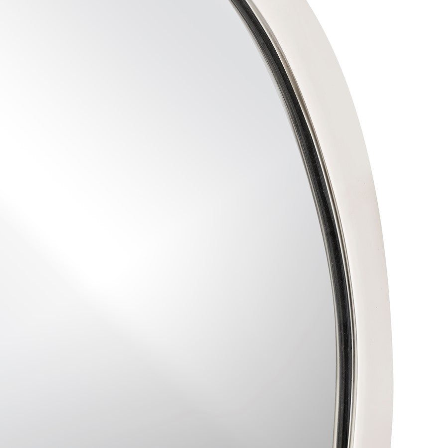 Atlas Lighting Flex 16in Round Wall Mirror | Modern Polished Nickel Metal Frame | Entryway & Bathroom Accent | 16 x 1 x 30 in | Model MI11039-03