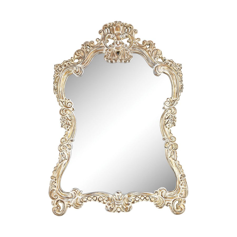 Atlas Lighting Regence 30in Wall Mirror | Belgian Cream & Gold Traditional | Entryway & Living Room Accent | 30 x 2 x 45 in | Model MI11075-01