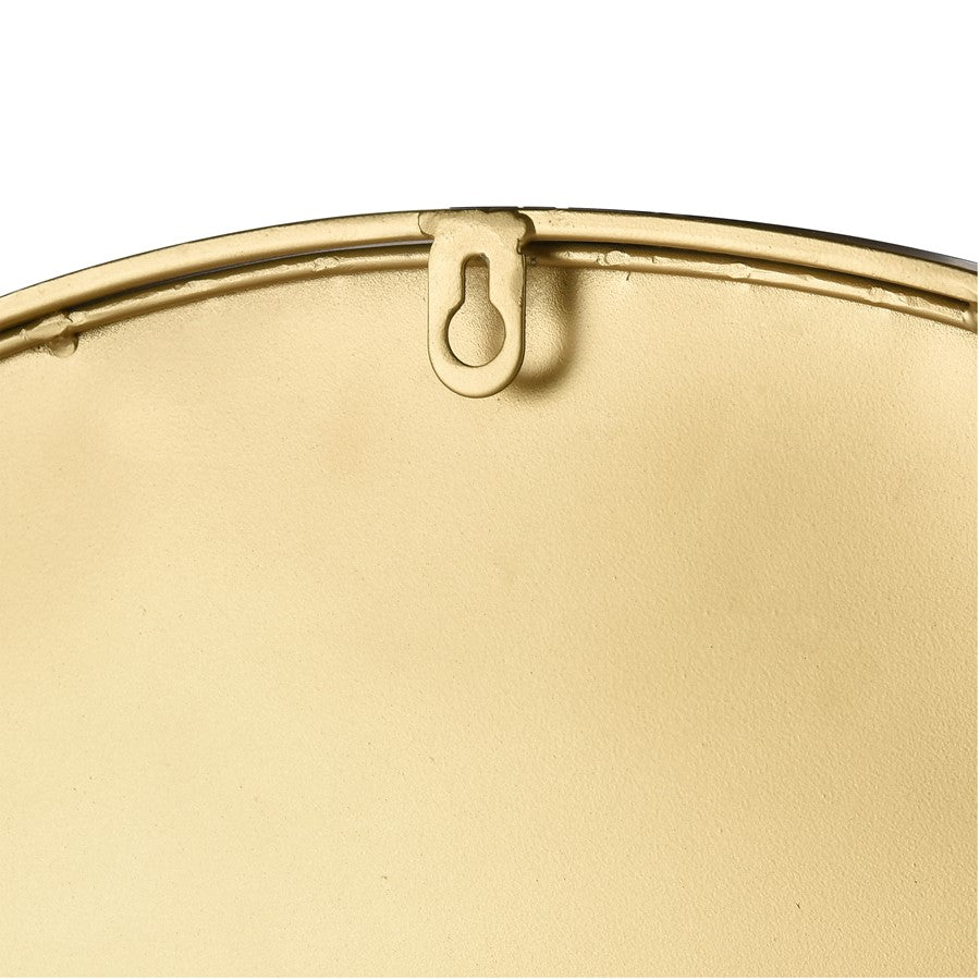 Atlas Lighting Stiller 23.75in Round Wall Mirror | Brass Metal Frame | Entryway & Bathroom Accent | 23.75 x 0.75 x 23.75 in | Model MI11079-01