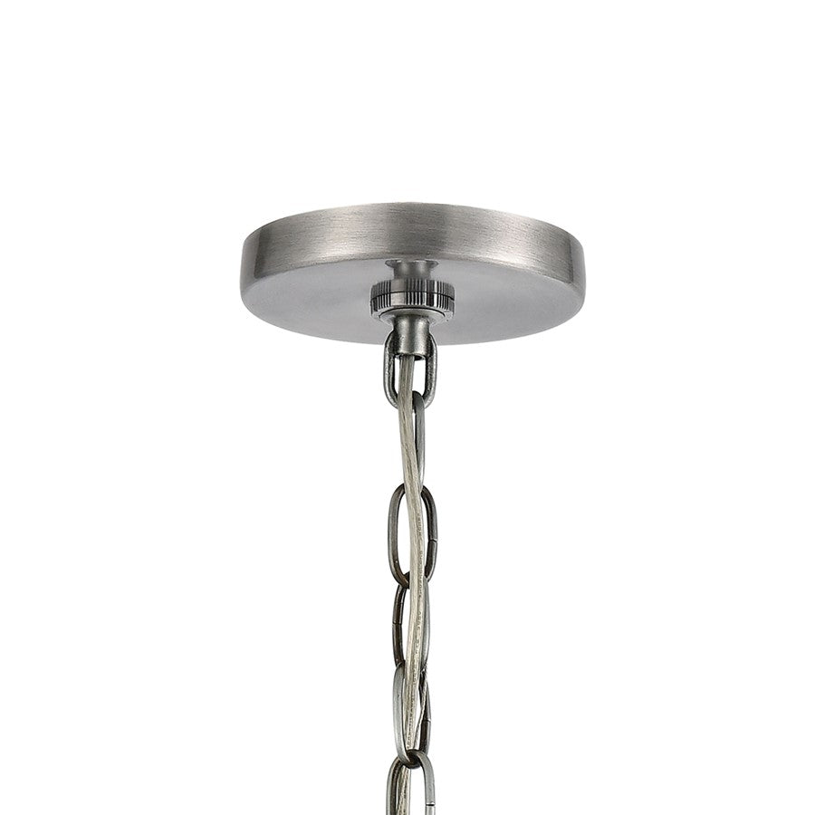 Atlas Lighting Crested Butte 9in 1-Light Outdoor Pendant | Transitional Antique Brushed Aluminum and Clear Glass | Covered Porch | Model OL11028-SV