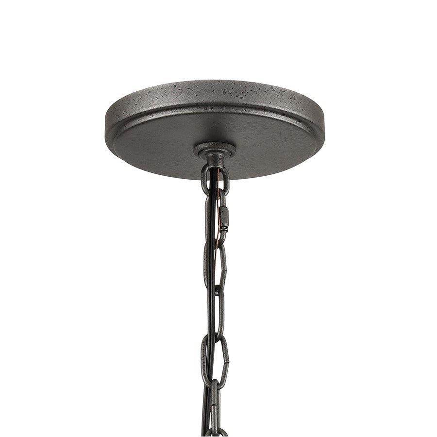 Atlas Lighting North Shore 24in 3-Light Outdoor Pendant | Industrial Iron and Palisade Gray Metal | Covered Patio & Dining Room | Model OL11040-GY
